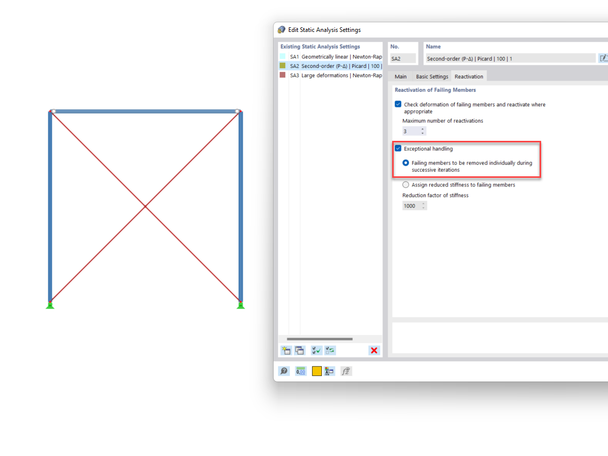 FAQ 005345 | O meu modelo no RFEM 6/RSTAB 9 é instável. Qual poderá ser o motivo?