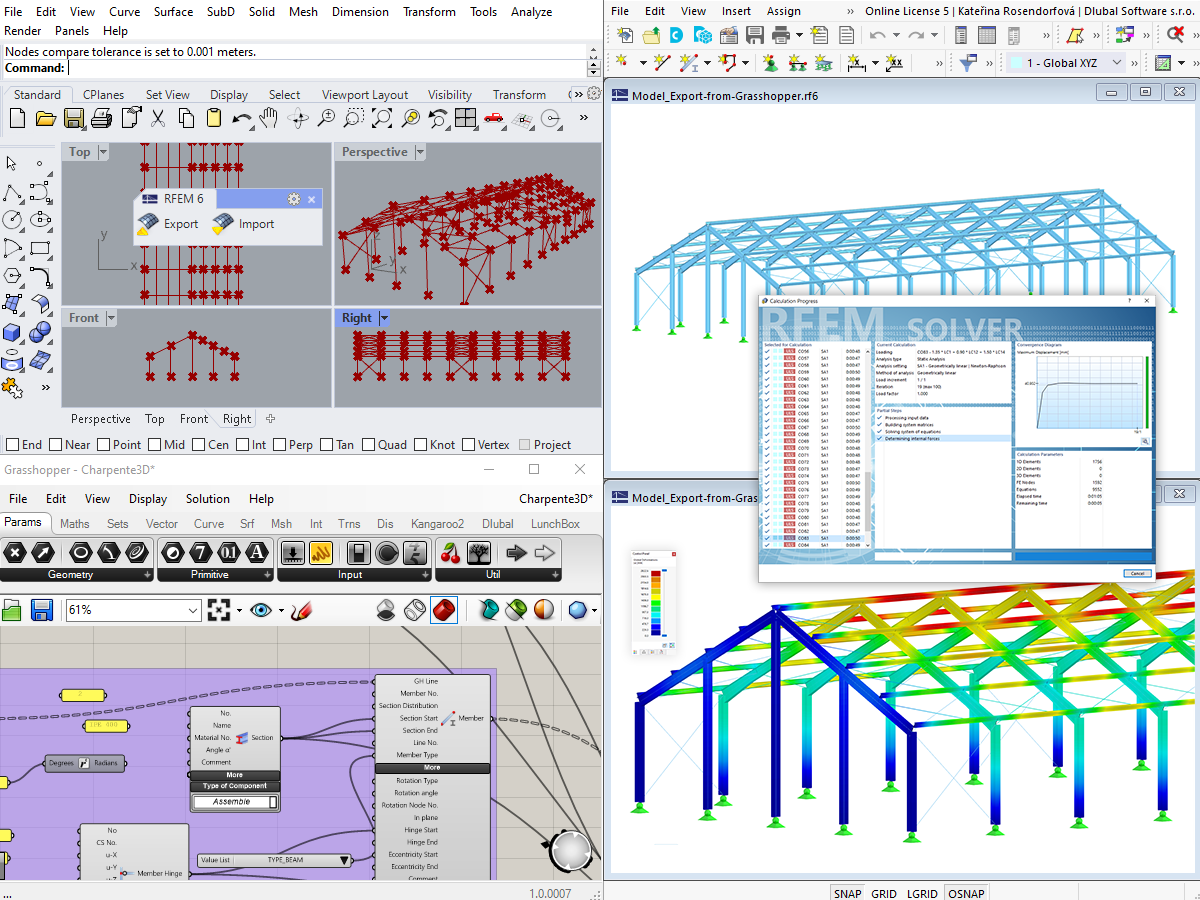 Interfaces do RFEM 6 com o Rhino & Grasshopper