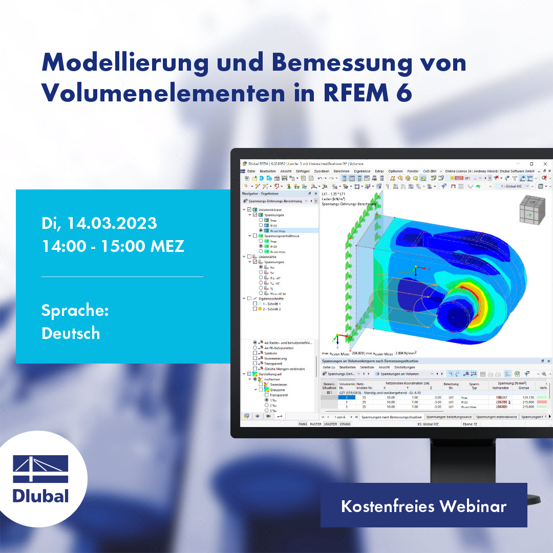 Modelação e dimensionamento de elementos de sólido no RFEM 6