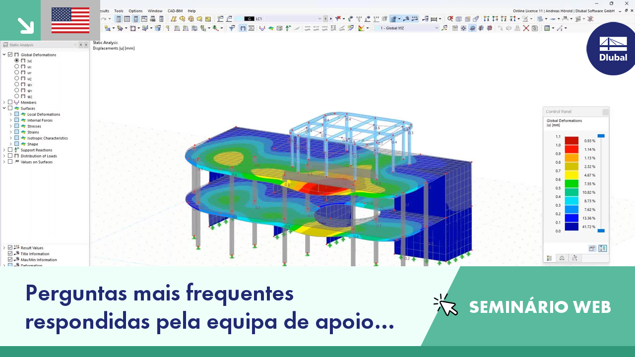 SEMINÁRIO WEB | Perguntas mais frequentes respondidas pela equipa de apoio da Dlubal | Março de 2023