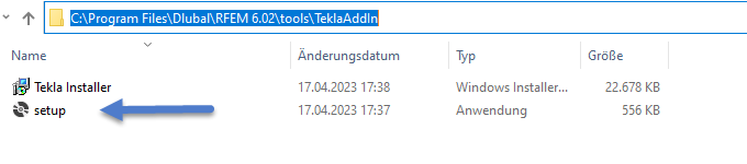 Ficheiro de configuração do módulo Tekla