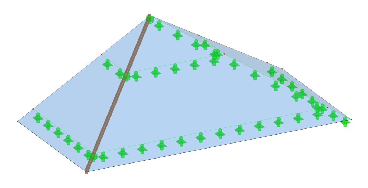 Geometria da secção da cobertura