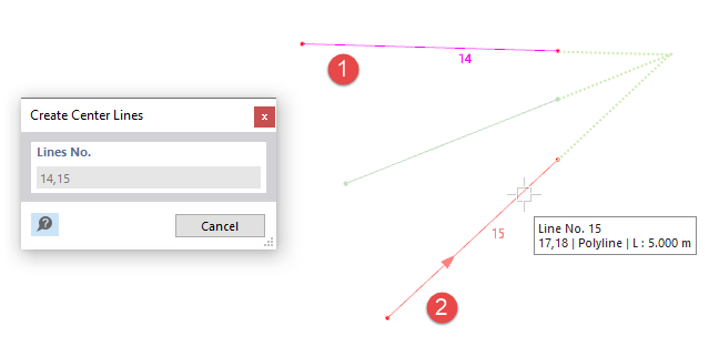 Definir a linha central sobre o eixo angular