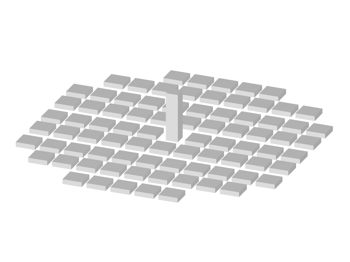 Modelo 004148 | Exemplo D do AIJ Bechmarks - edifício alto rodeado por blocos de casas (uniformes)