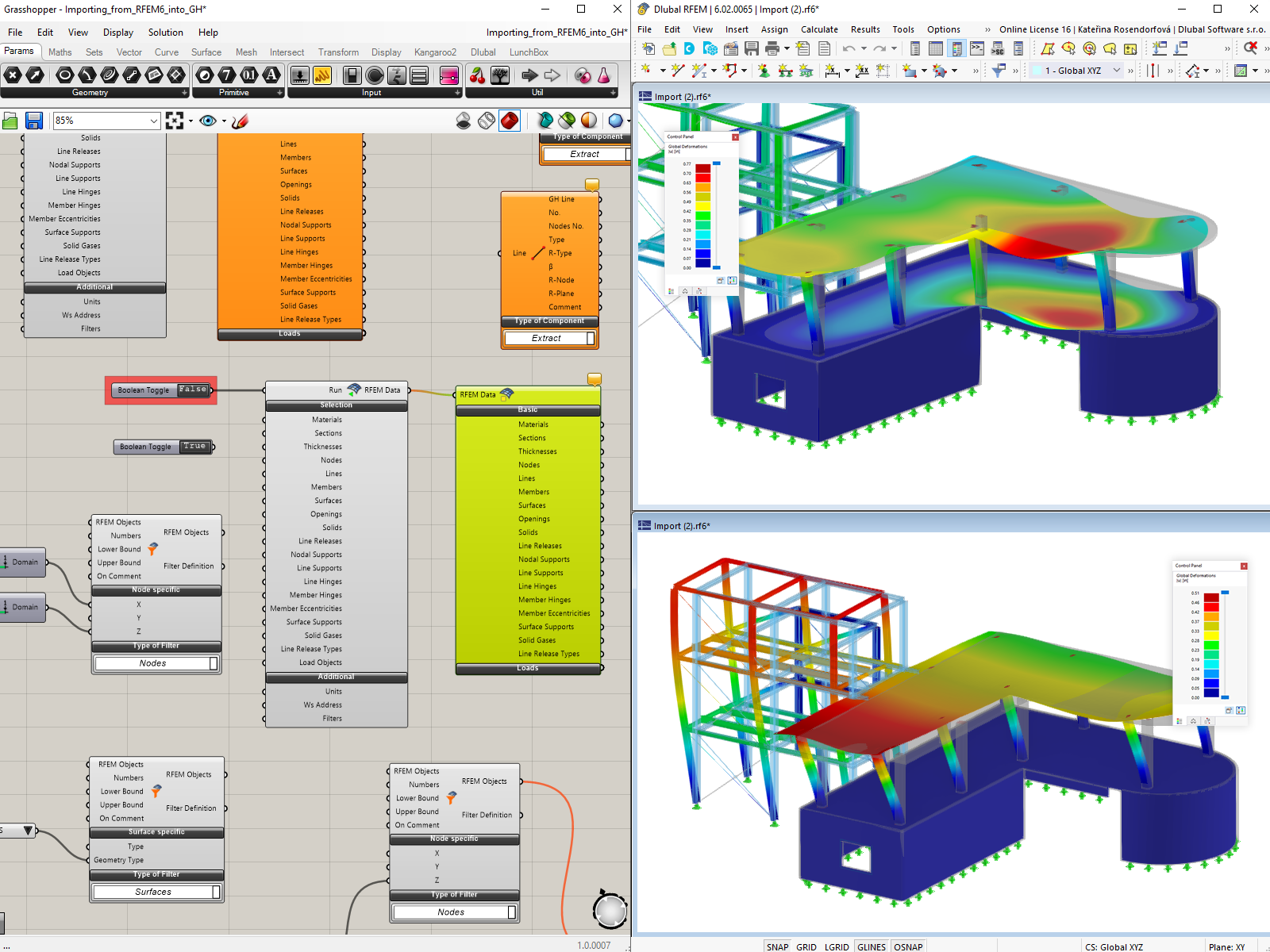 Interfaces do RFEM 6 com o Grasshopper