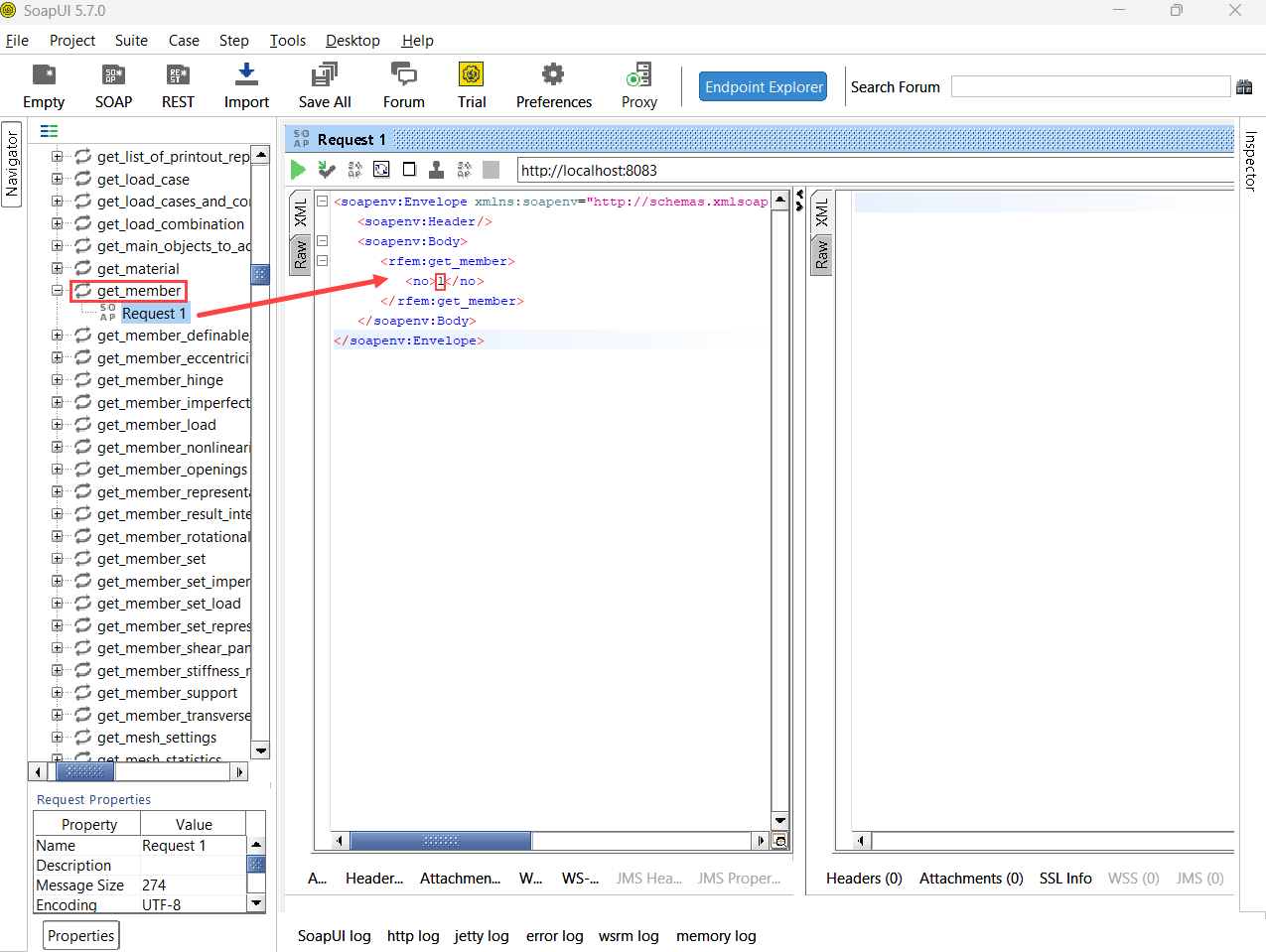 get_member – Requisição SoapUI