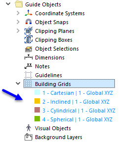 Tipos predefinidos para grelhas de edifício