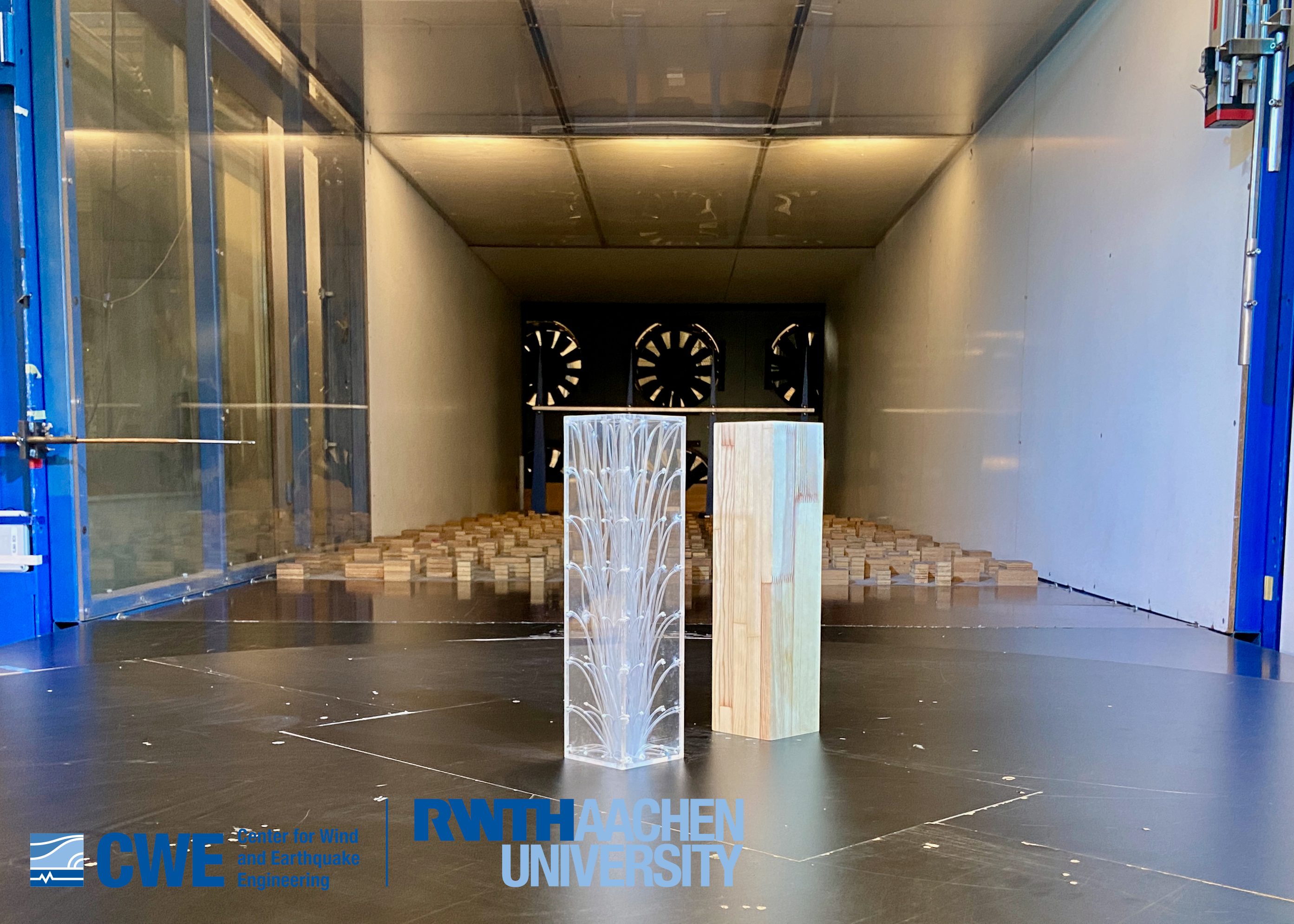 Teste experimental de túnel de vento – Universidade de Aachen