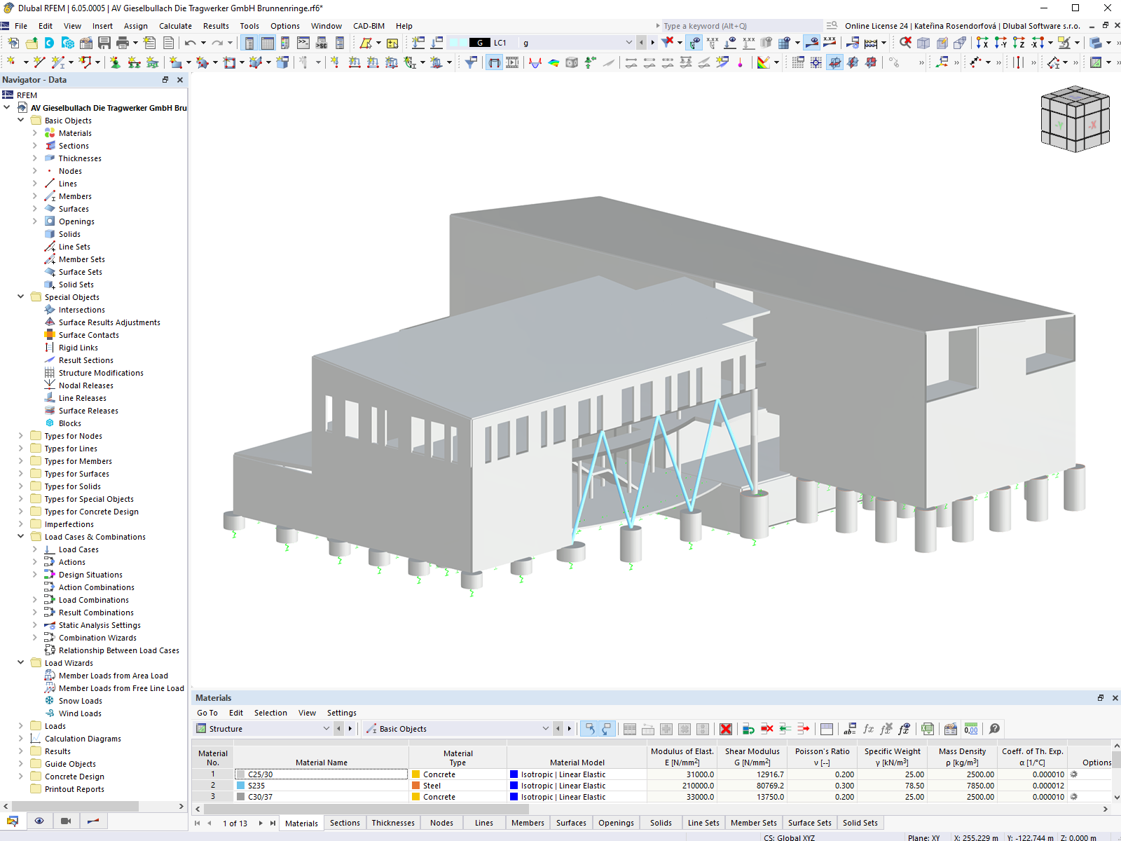 Modelo RFEM do edifício de escritórios | © Die Tragwerker GmbH