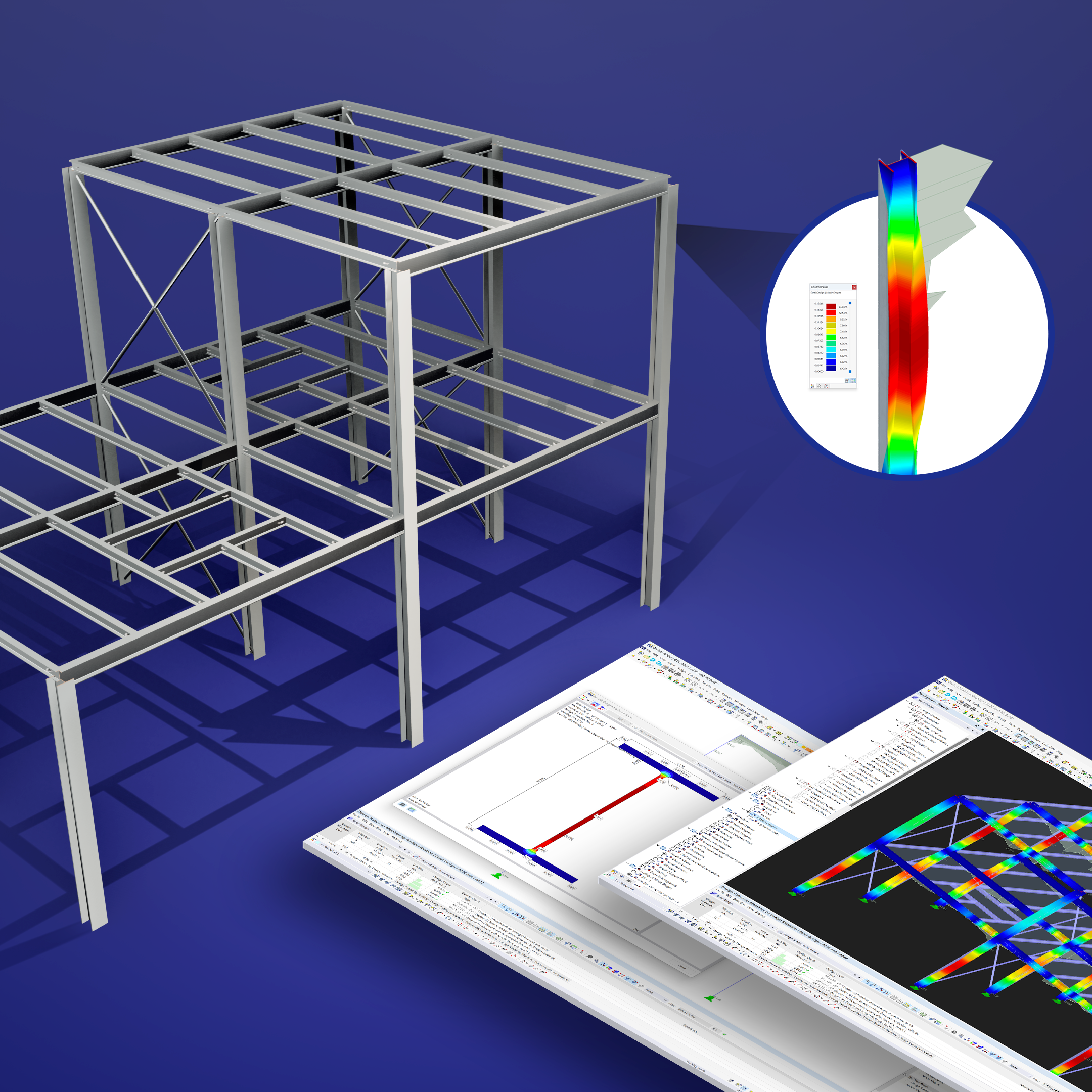 Dimensionamento de barras de aço segundo a AISC 360/341-22 no RFEM 6 (EUA)