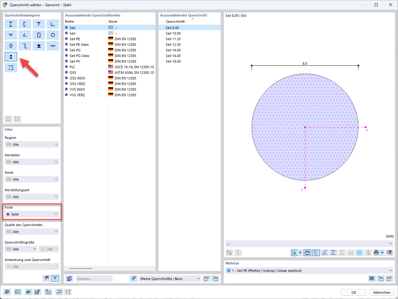 KB 001880 | Dimensionamento de estruturas de cabos no RFEM 6 e RSTAB 9