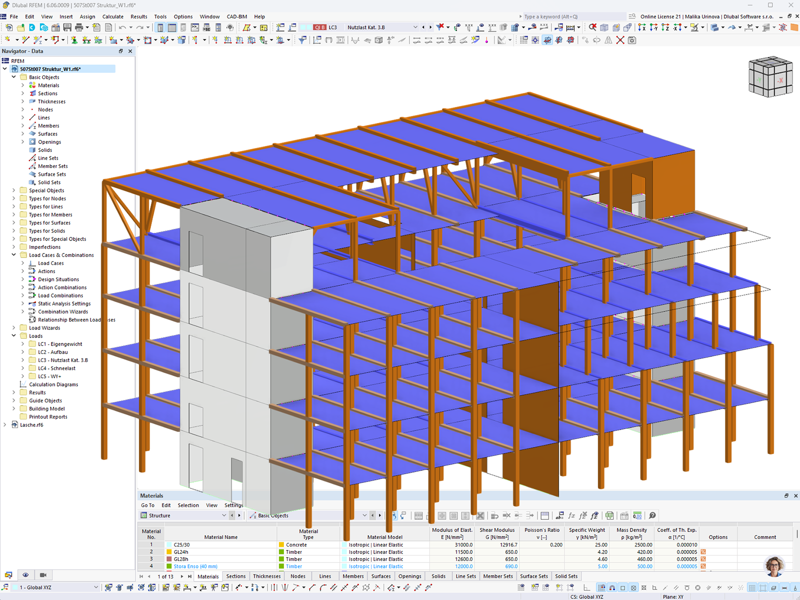 Modelo RFEM do edifício de laboratório em Garching perto de Munique, Alemanha | © Lignaconsult