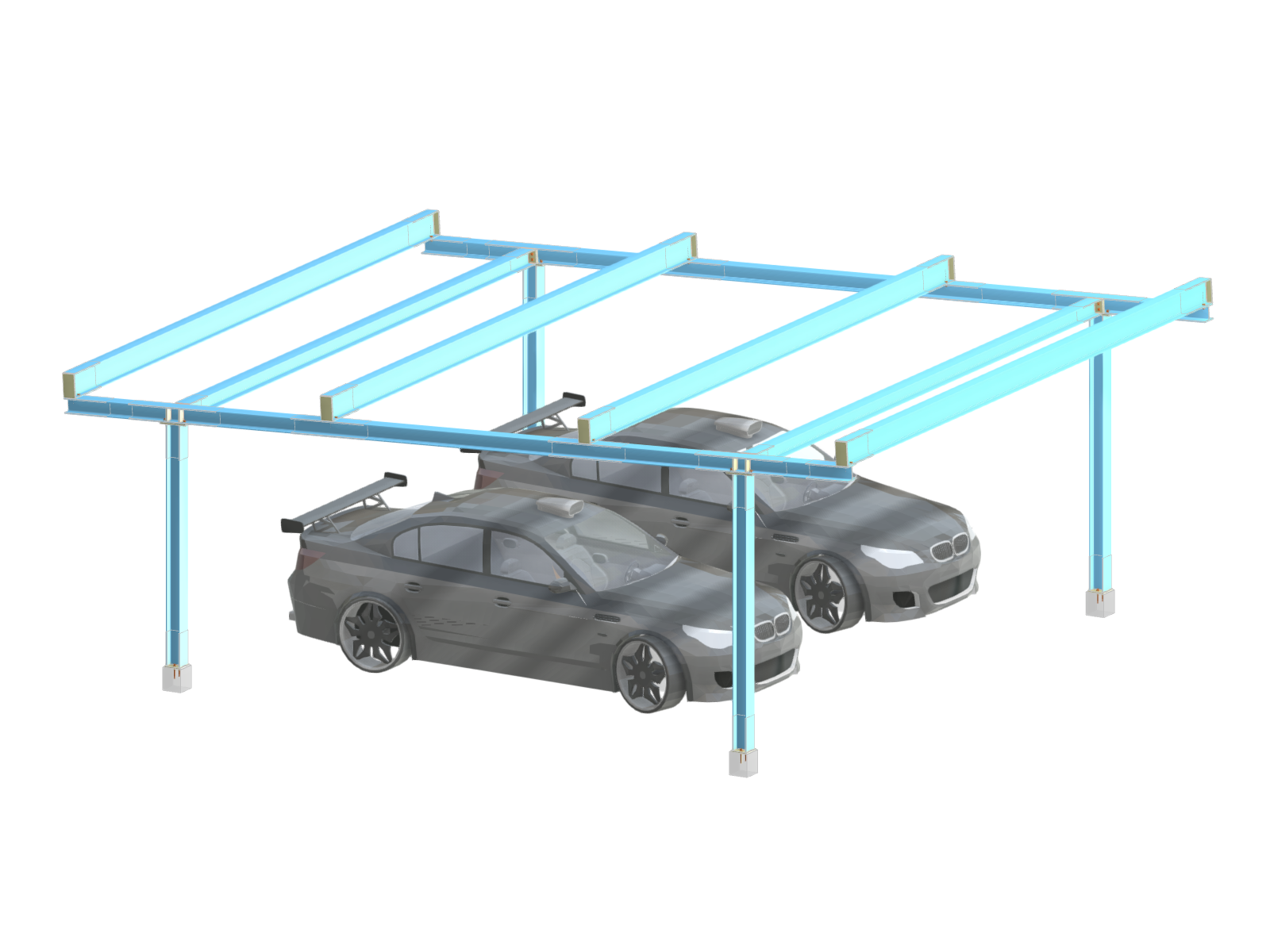 Modelo 005040 | Abrigo para carros em aço