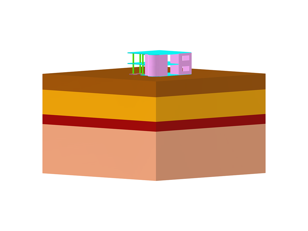 Edifício sobre maciço de solo com modelo de solo endurecido modificado