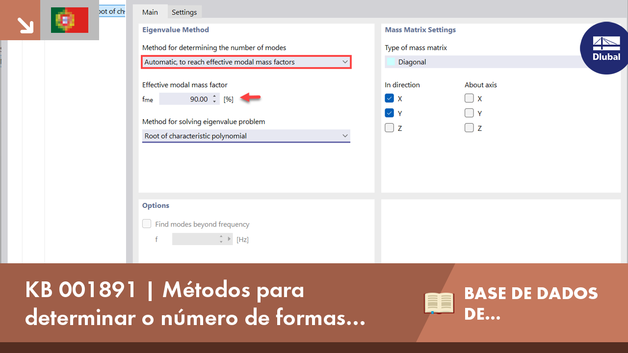 KB 001891 | Métodos para determinar o número de formas próprias no módulo Análise modal BASE DE KNOWLEDGE