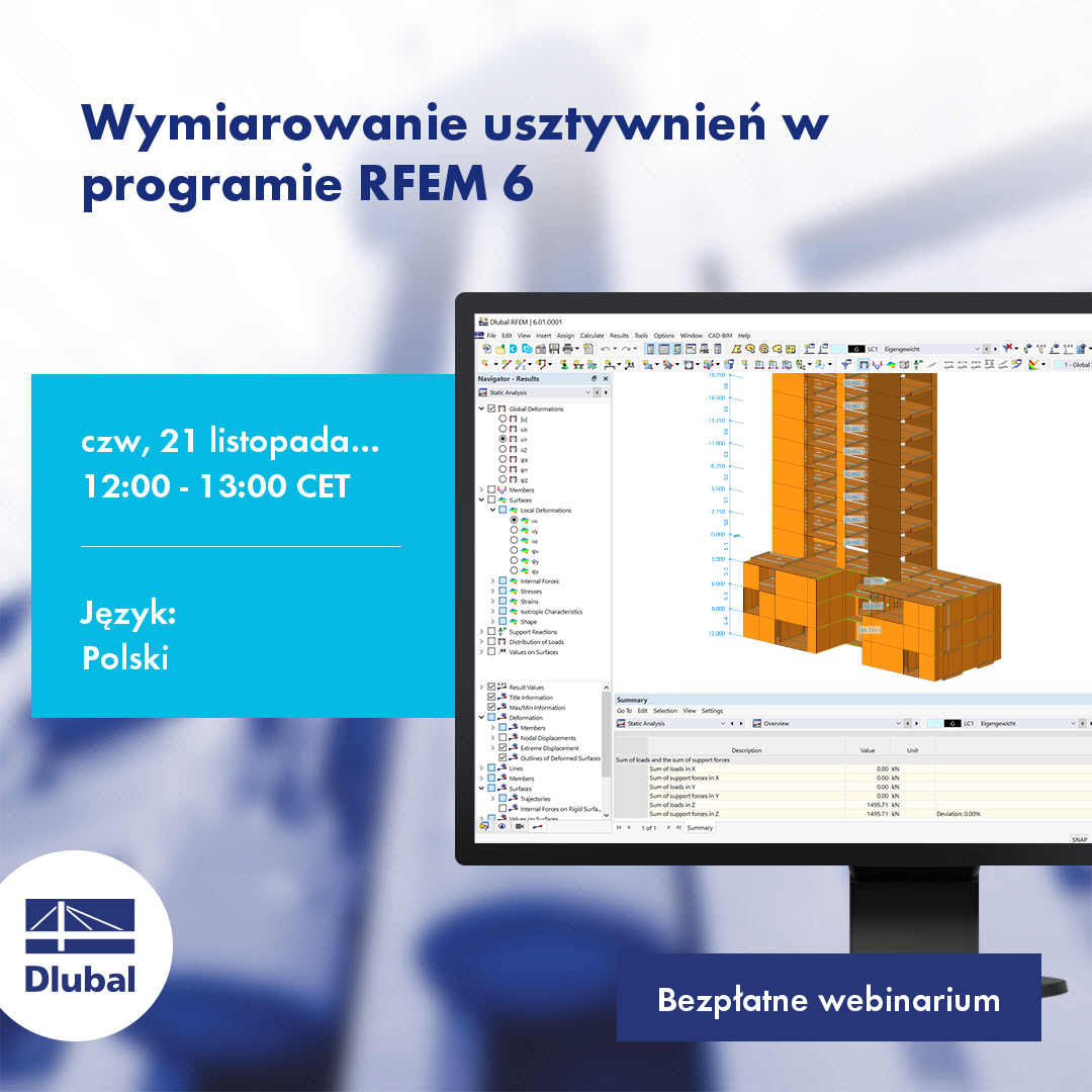 Wymiarowanie usztywnień w programie RFEM 6