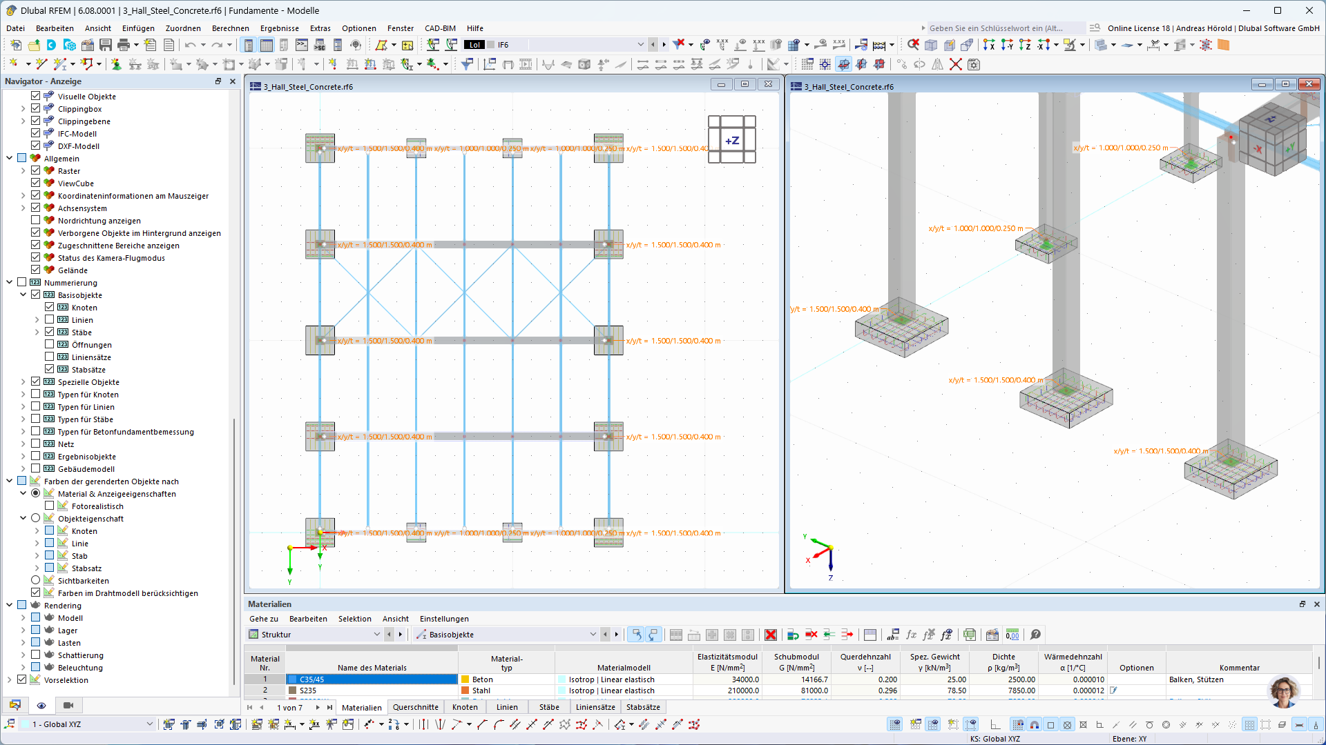 Fundações de betão para o RFEM 6