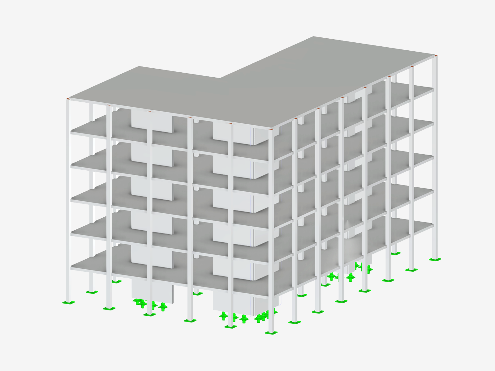 Modelo de edifício em betão armado