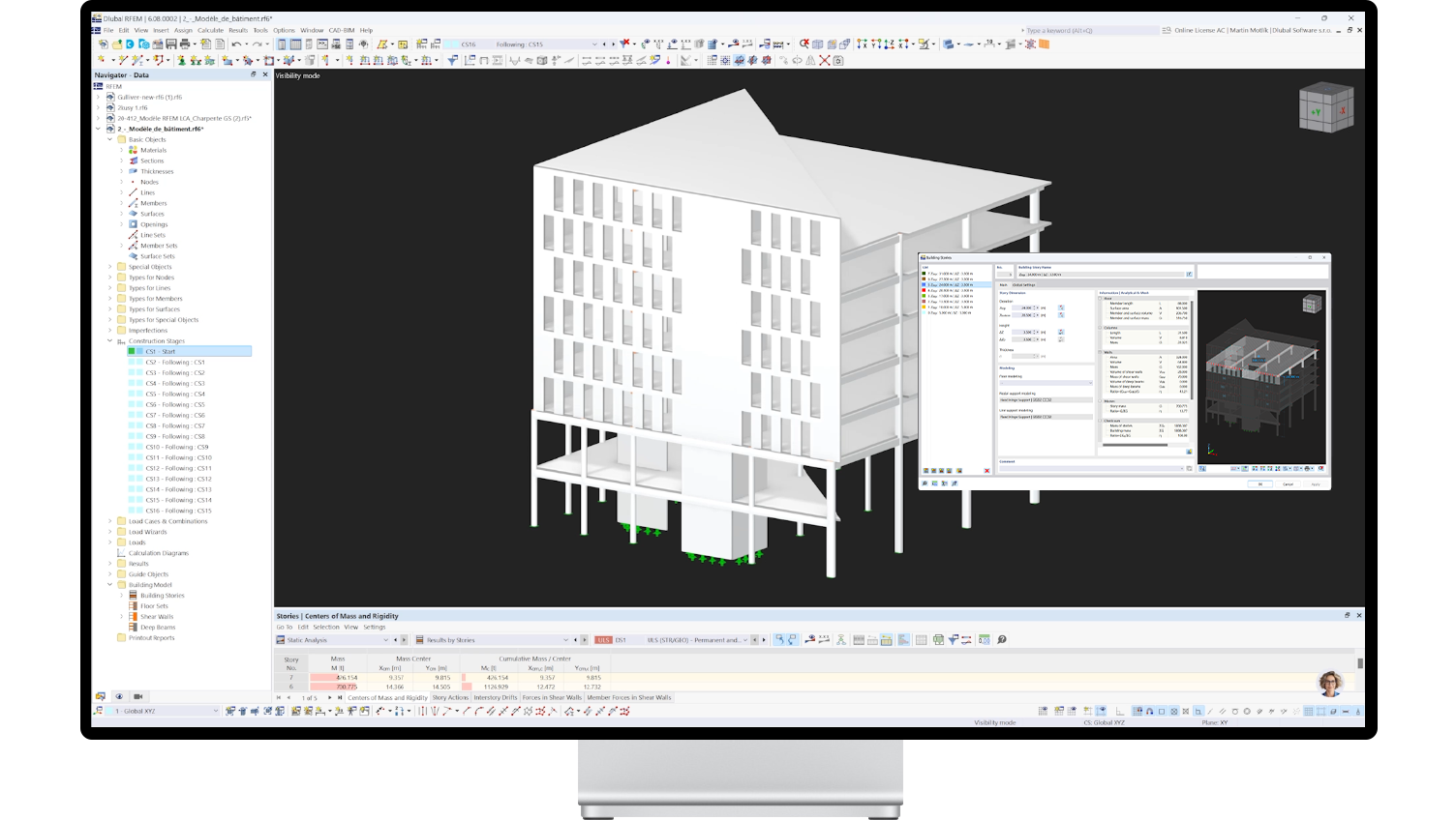 Módulo Modelo do edifício | Interface do RFEM 6