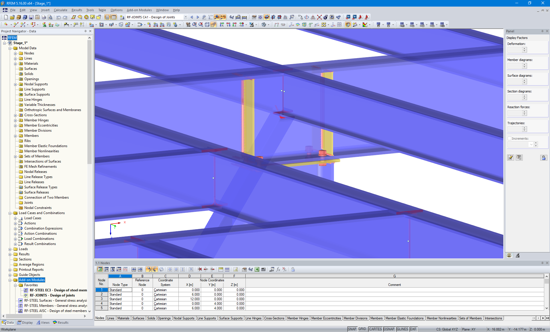 Visualisierung eines Träger-Stütze-Anschlusses in RFEM