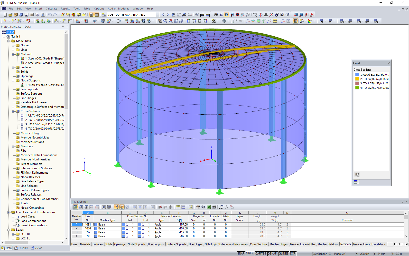 3D модель водного резервуара в программе RFEM (© Rocky Summit EC)