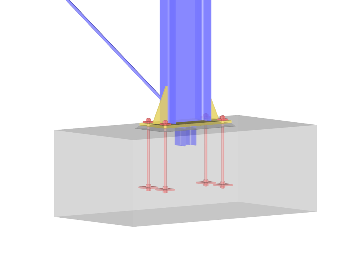 RFEM 5 | JOINTS Steel - база колонны: Расчет базы колонны