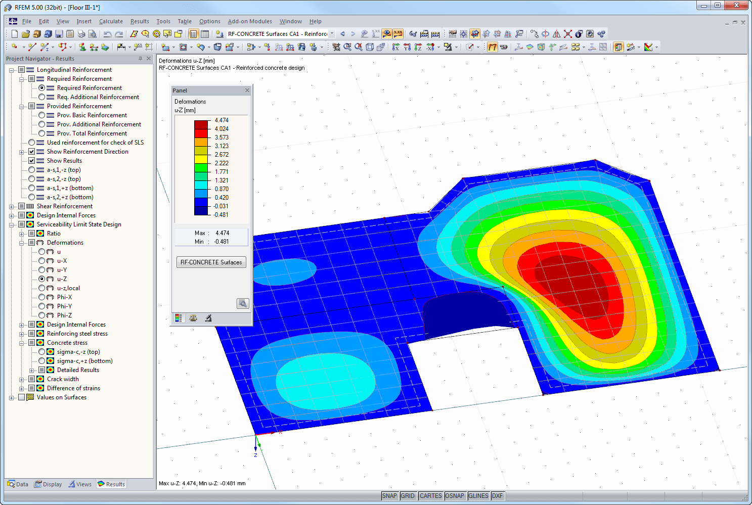 Отображение деформаций в RFEM