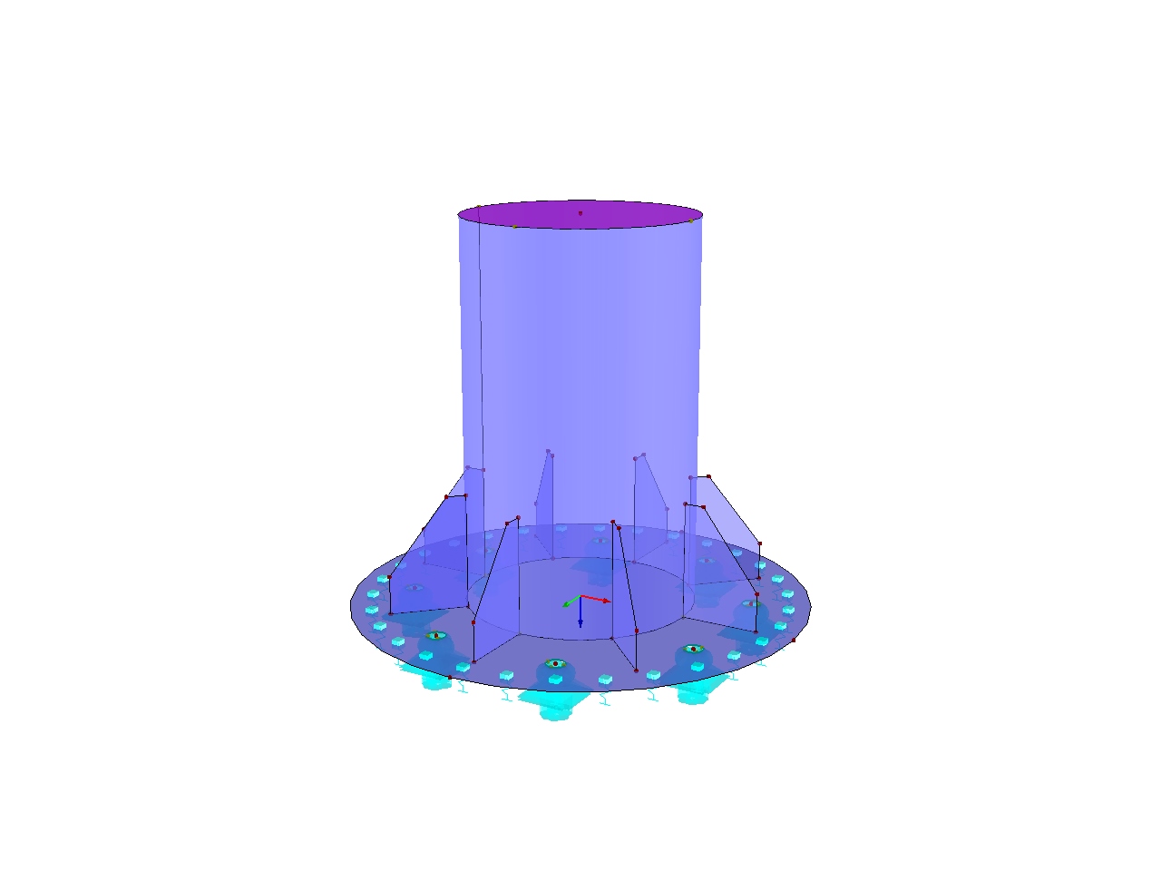 Основание колонны | МКЭ модель в программе RFEM