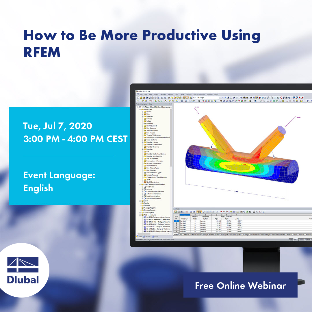 ВЕБИНАР | Как повысить свою производительность в программе RFEM | Вт, 7  июля 2020 | 15:00 - 16:00 CEST