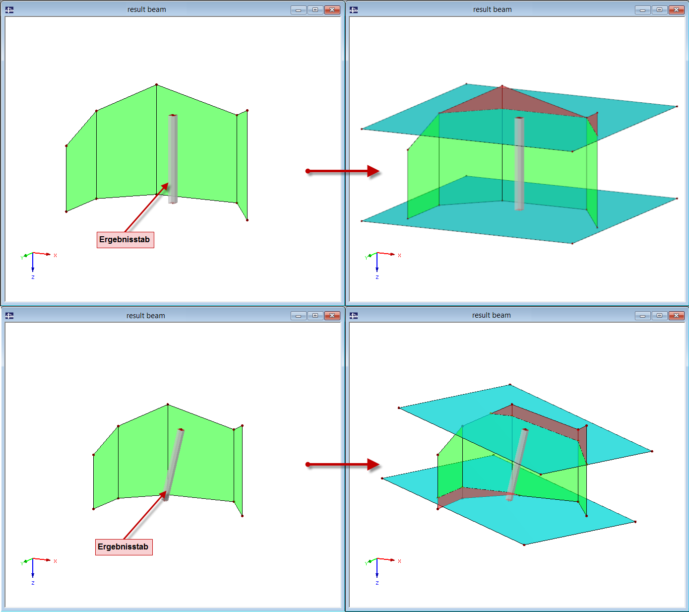 Использование результирующих стержней в RFEM