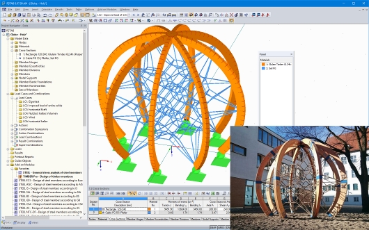 3D-Modell und Foto vom Seilspielgerät „Globe“ (© Screenshot: Dipl.-Des. Heinz Bornemann, Bad Bentheim / © Bild: Berliner Seilfabrik)