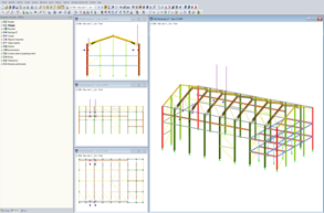 Различные виды 3D-модели цеха в программе RFEM (© Albyr)