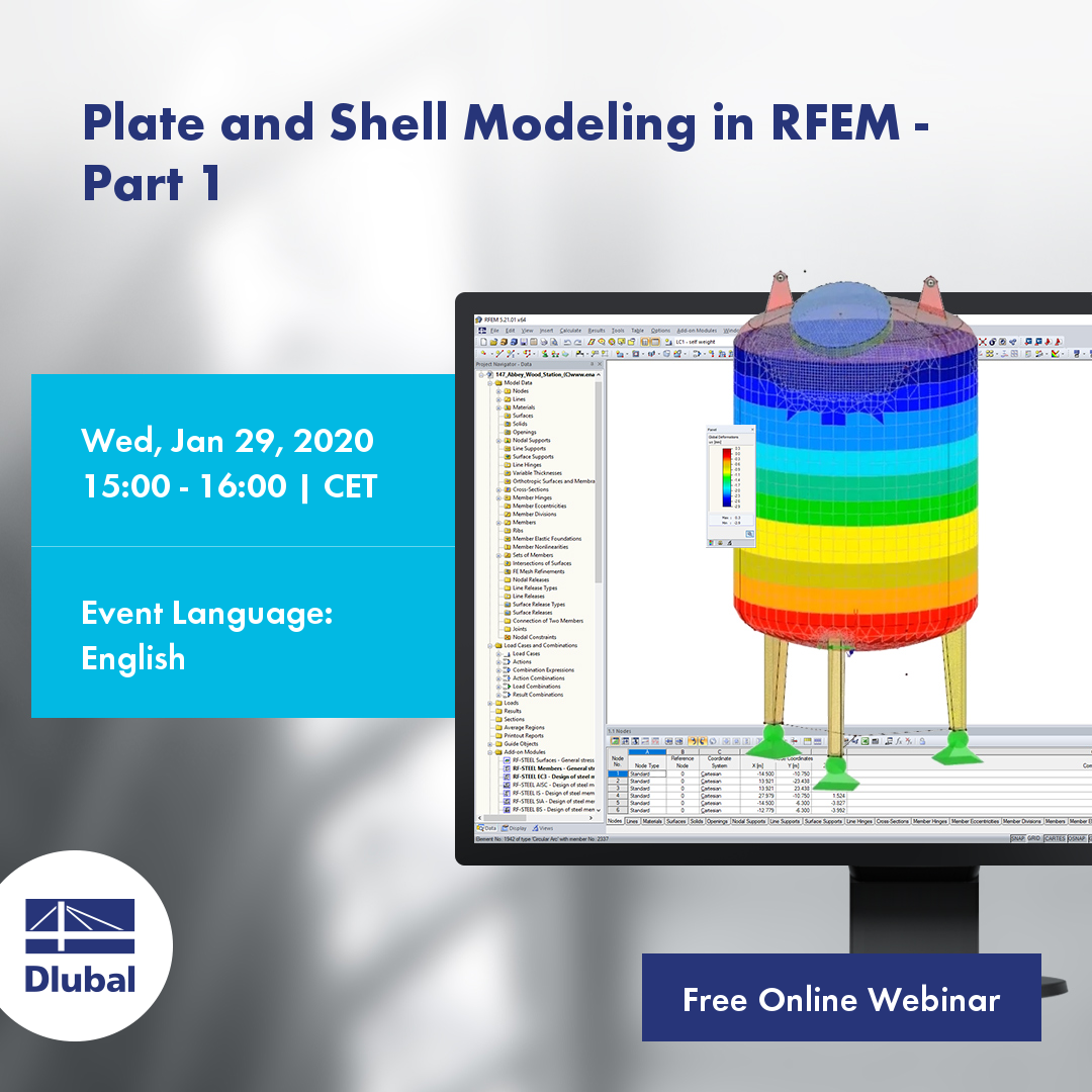 Моделирование плит и оболочек в программе RFEM - Часть 1 | 29 января 2020