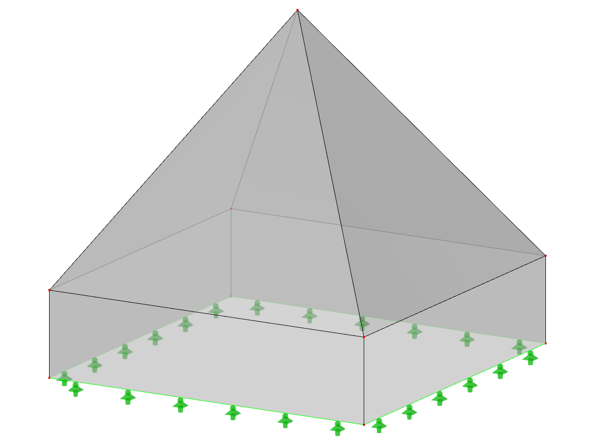 Модель 000510 | FPC001 | Pyramid Roof with Jamb Walls, Rectangular Floor Plan