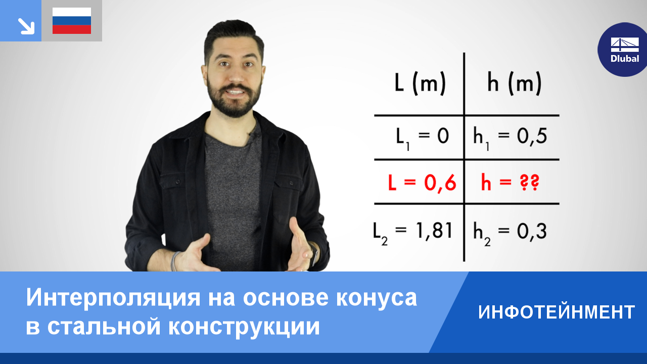 Видео: Интерполяция на примере конического стержня в стальной конструкции