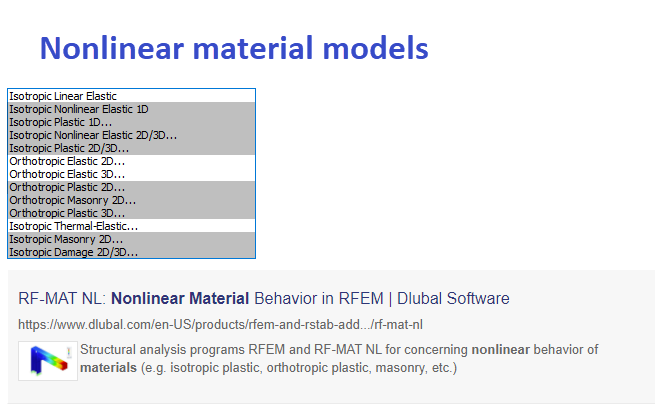 Модели материалов в RFEM