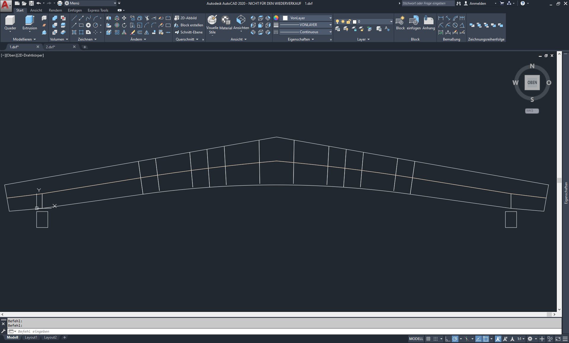 Файл, открытый в AutoCAD