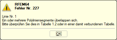 Сообщение об ошибке при наложении одного или нескольких сегментов полилинии