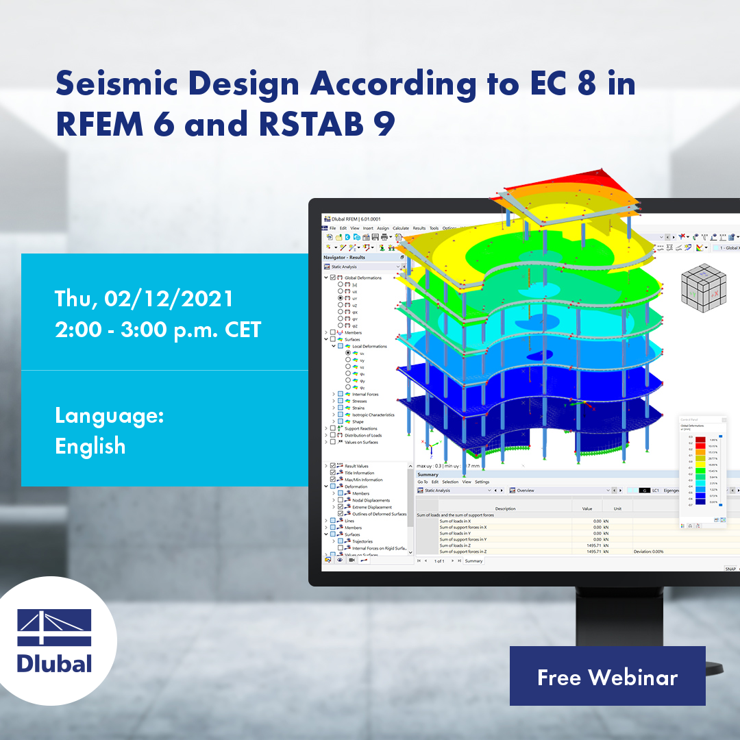 Вебинар | Сейсмический расчёт по норме Еврокод 8 в программах RFEM 6 и  RSTAB 9