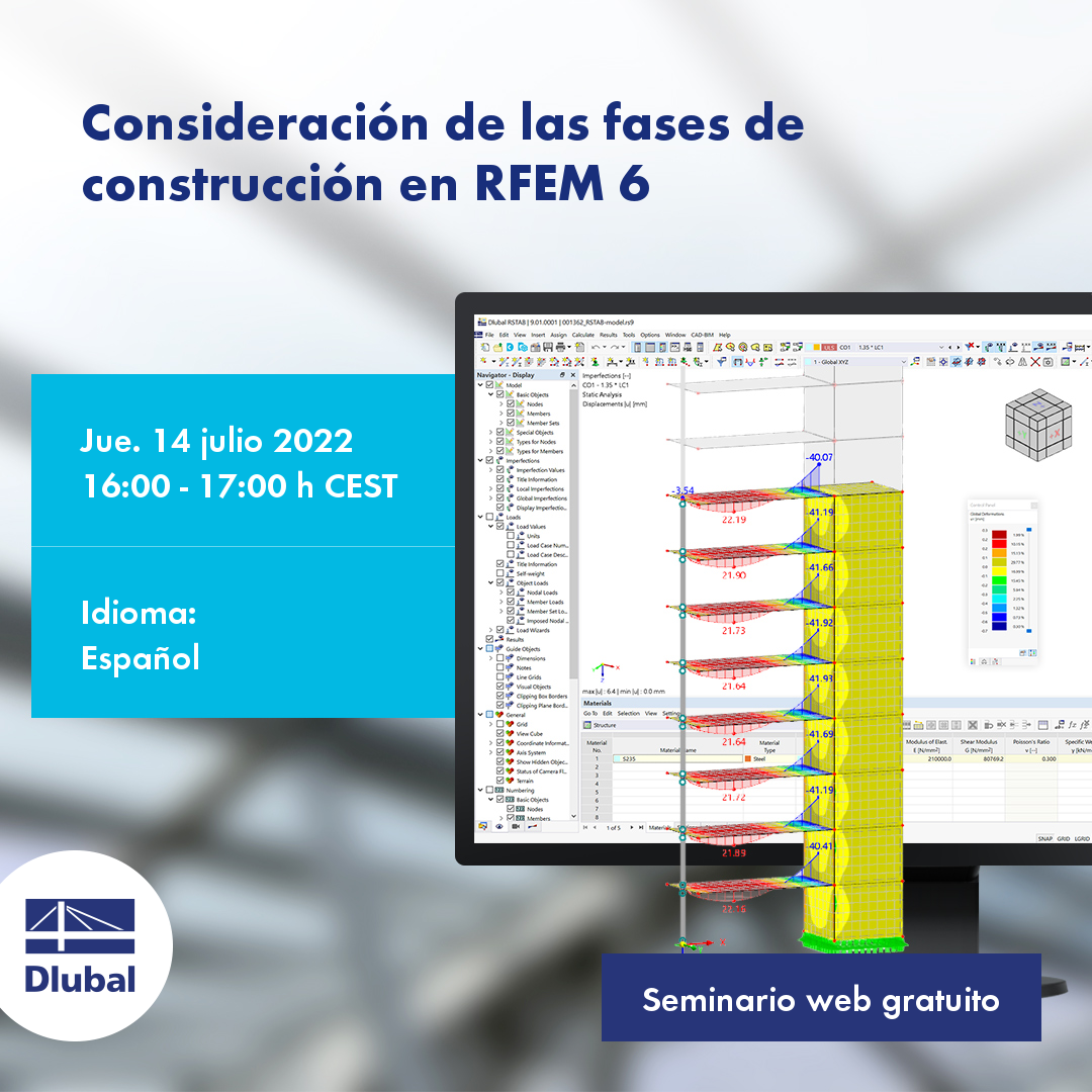 Учёт стадий строительства в RFEM 6