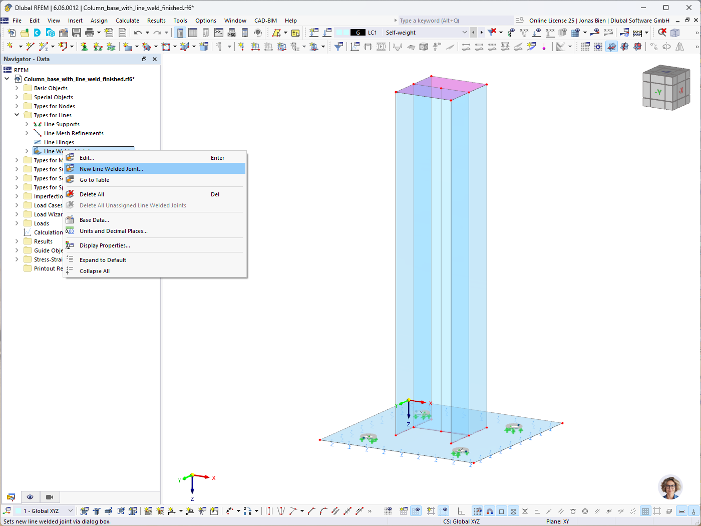 Линейные сварные соединения в RFEM 6