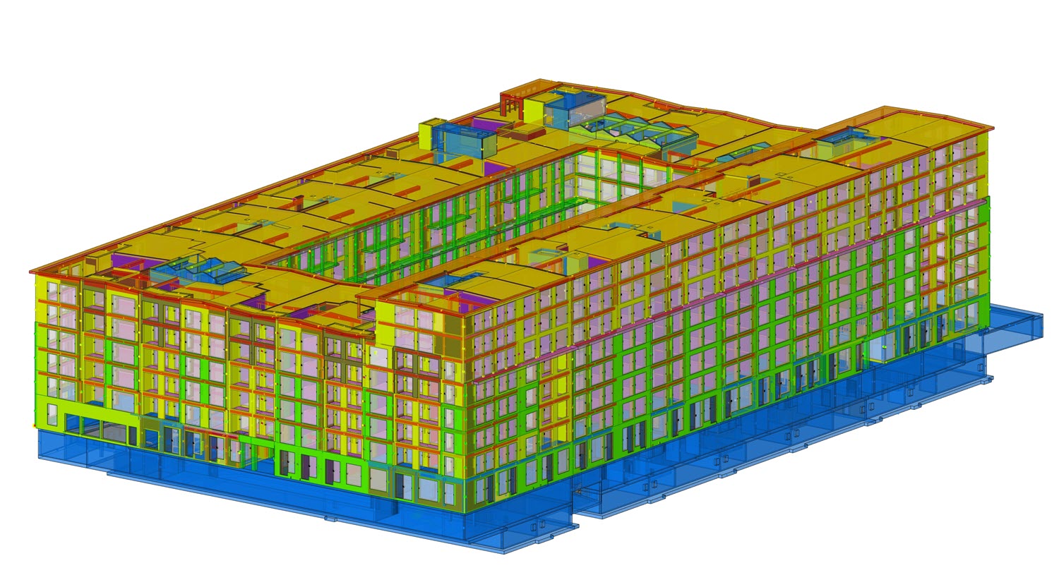 BIM-модель здания "Крокодил" (© Timbatec Holzbauingenieure Schweiz AG)