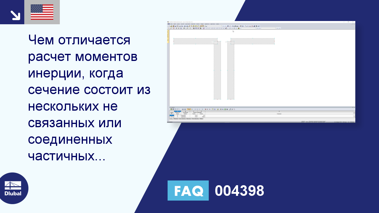 FAQ 004398 | Чем отличается расчет моментов инерции, когда сечение ...