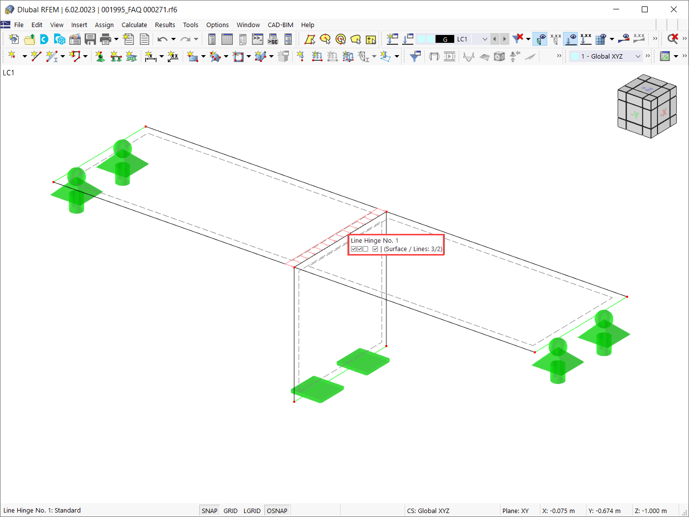 Линейные шарниры в RFEM 6