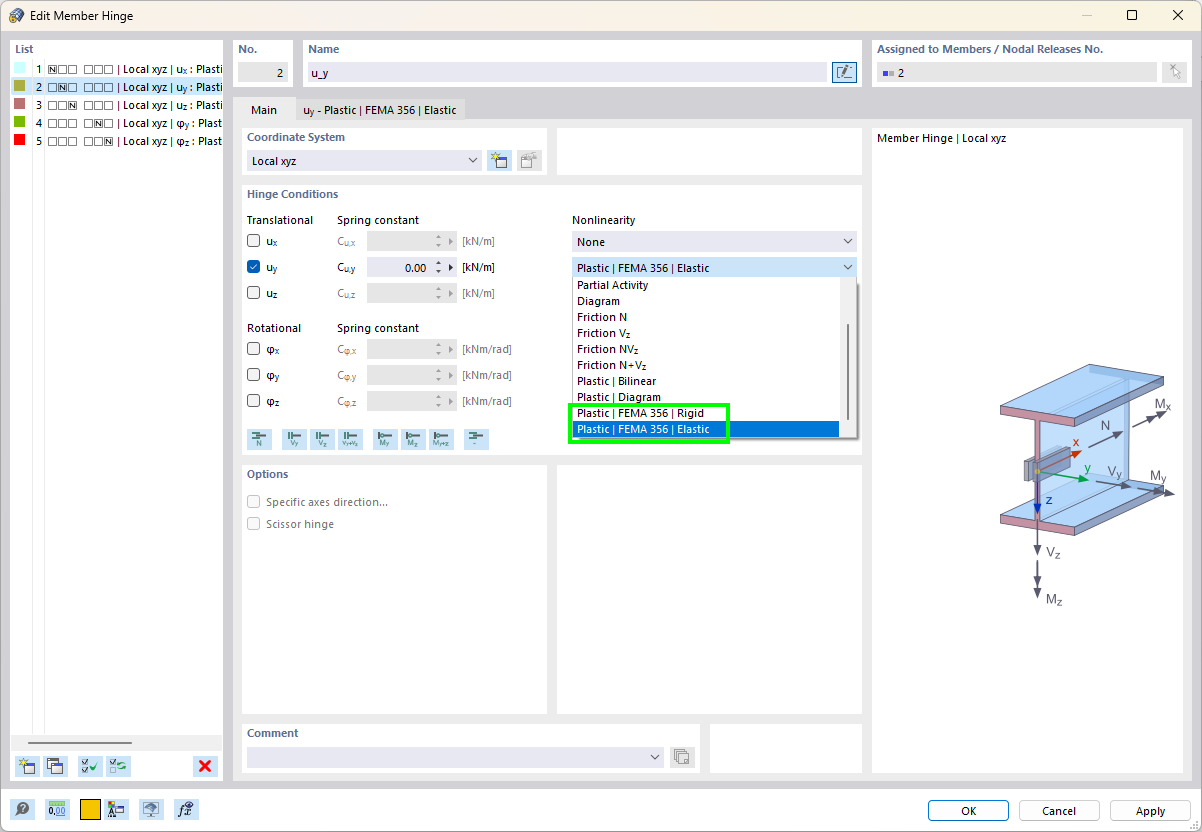 Пластиковые петли по FEMA 356 в программе RFEM