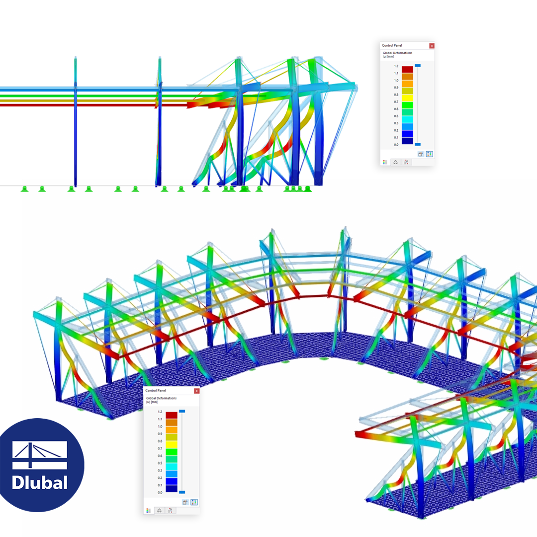 Трибуна стадиона | Расчётная модель RFEM 6 для скачивания