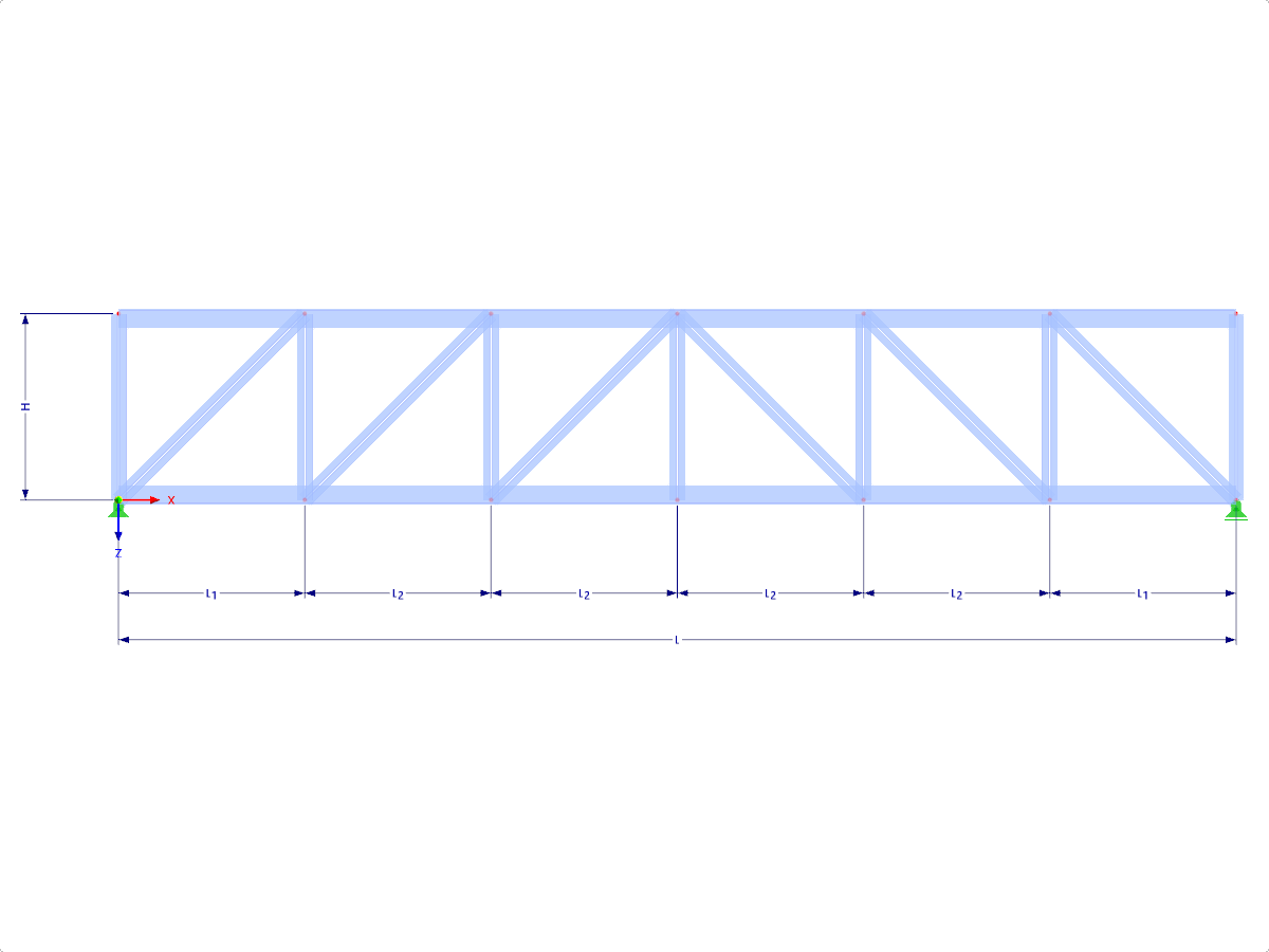 Модель 000430 | FT001-b | Pratt Truss | Подъемные нагрузки с параметрами