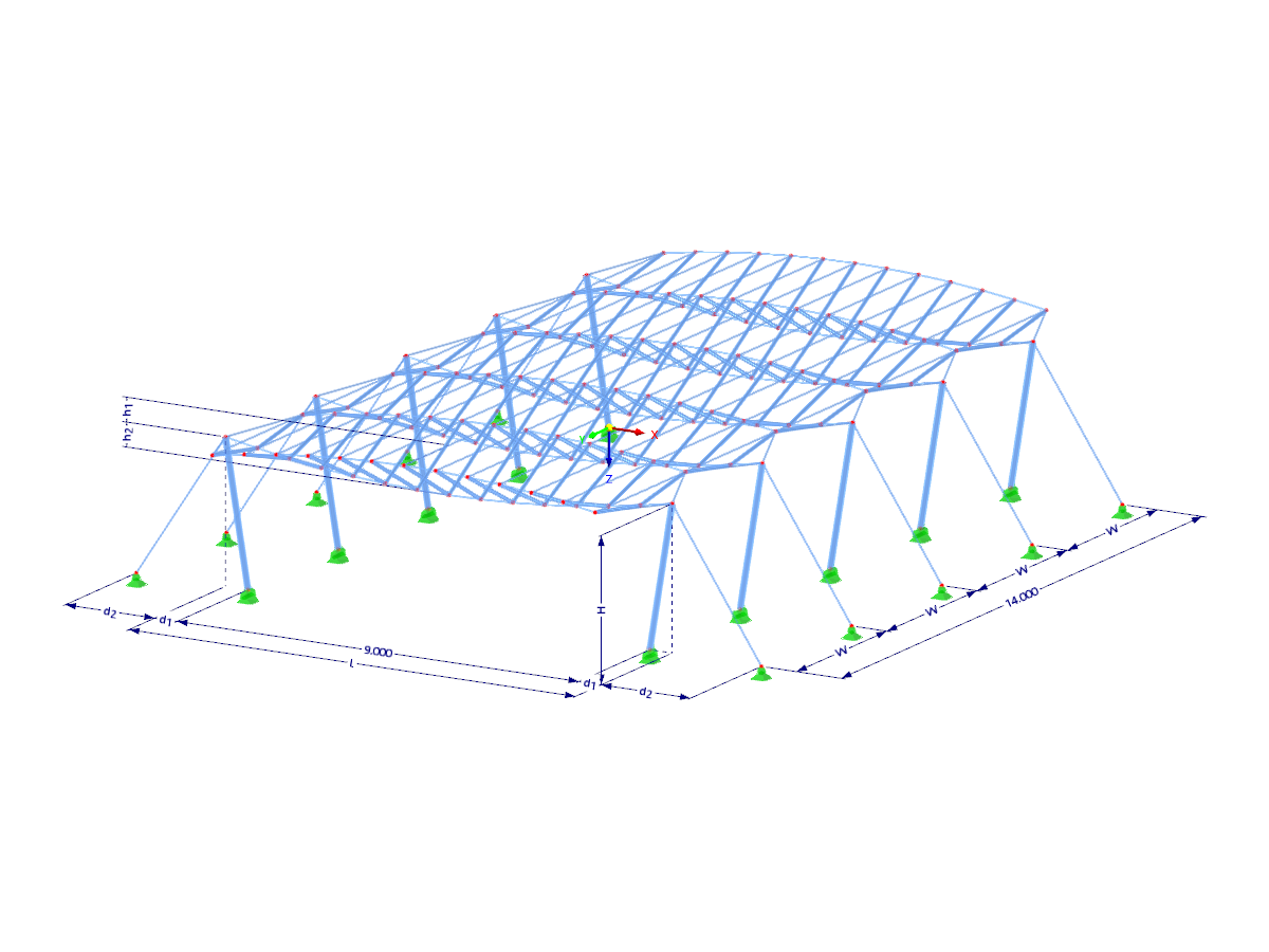 Модель 003551 | CT003-a | Spatial Parallel System with Stabilization Through Counter Cable, with Parameters