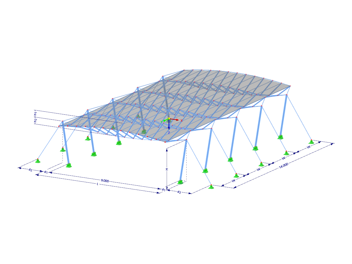 Модель 003559 | CT003-b | Spatial Parallel System with Stabilization Through Counter Cable, with Parameters