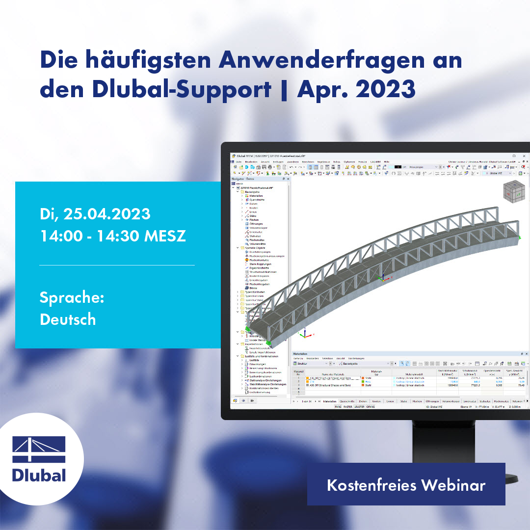 Вопросы, часто задаваемые службе поддержки Dlubal | Апреля 2023